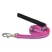 Adjustable Dog Leash Reflective Bones Hot Pink