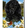 Poodle, Black Garden Flag (Summer Flowers)