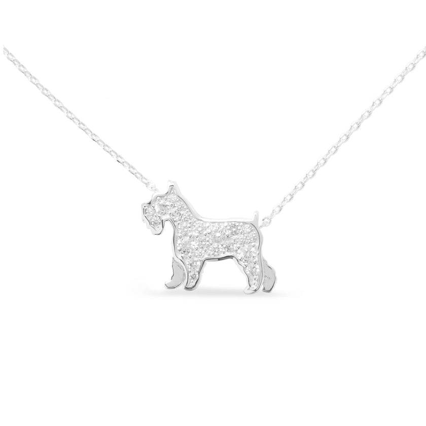 Silver CZ Pet Dog Necklace