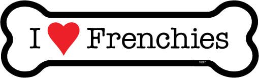 I (heart) Frenchies Bone Shaped Magnet