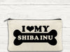 I Love My Shiba Inu Canvas Multi-Use Zipper Bag