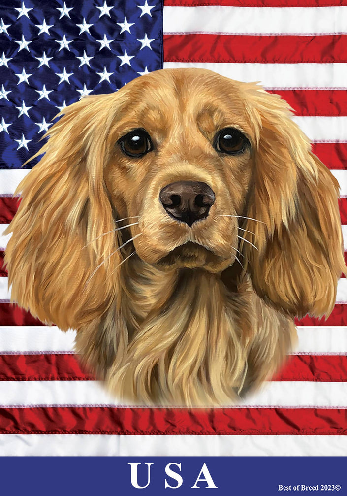 Cocker Spaniel Buff All-American II Large House Flag