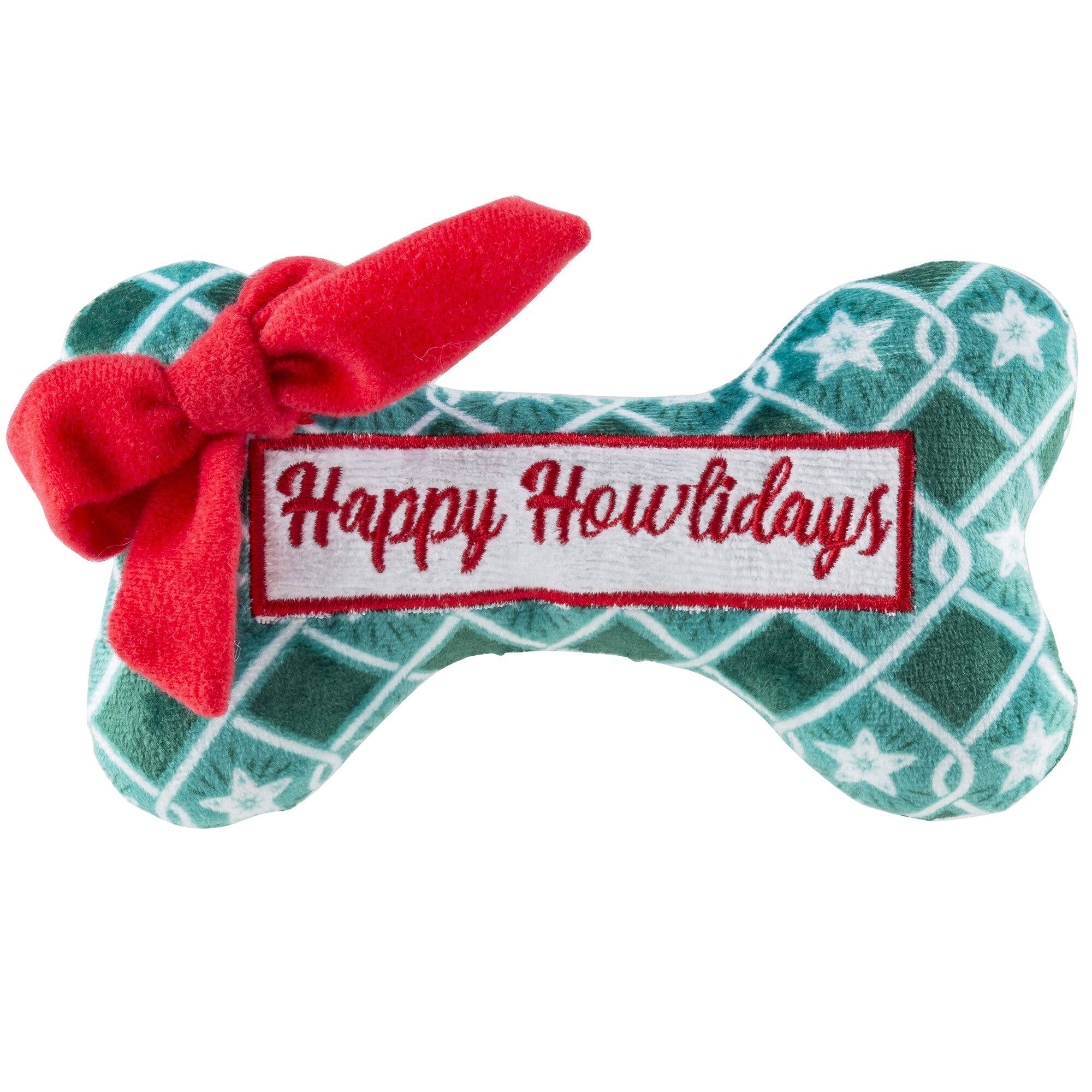 Happy Howlidays Bone Stocking Stuffer Christmas Plush Dog Toy