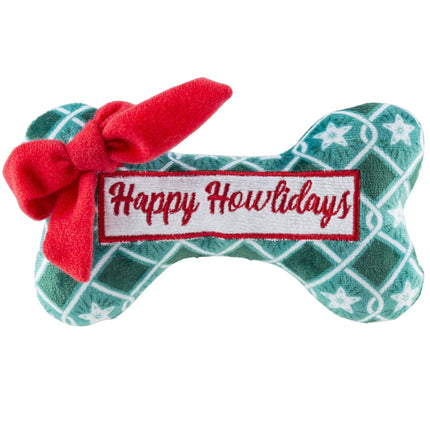 Happy Howlidays Bone Stocking Stuffer Christmas Plush Dog Toy
