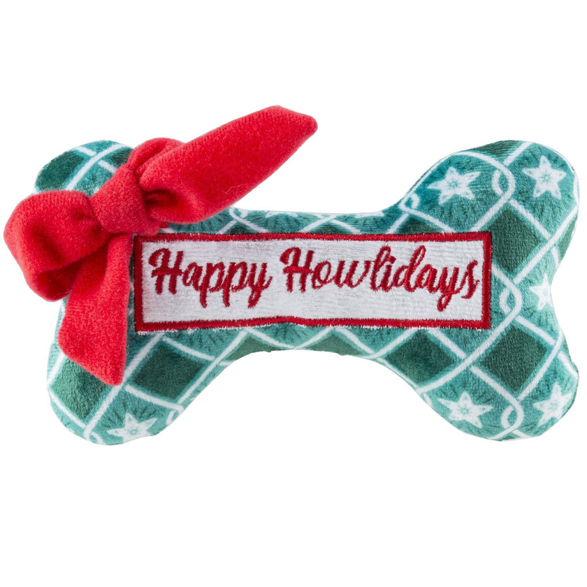 Happy Howlidays Bone Stocking Stuffer Christmas Plush Dog Toy