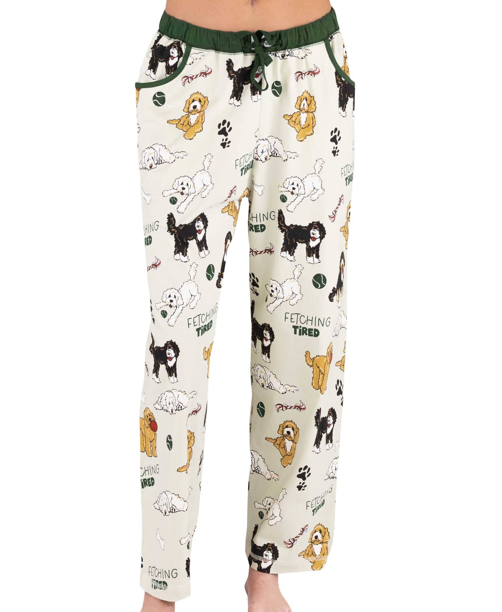 PJ Pants Dog Fetching Tired Women's Pajama Bottoms