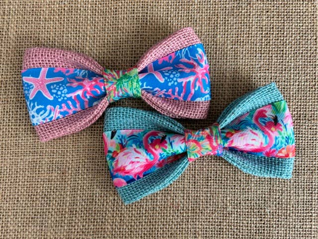 Lilly Pulitzer Inspired Velcro Collar Bow Tie for Cat and Dogs