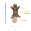 Stuffless Squirrel Squeaker Dog Toy