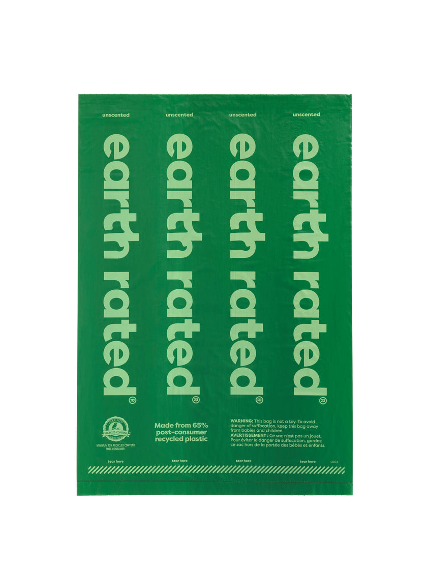 Earth Rated Unscented Poop Bags box 120ct on 8 Refill Rolls