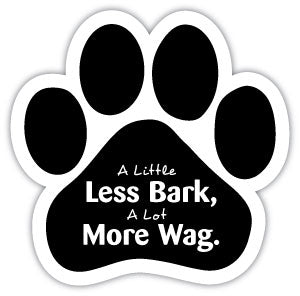 Show off your love for your favorite furry friend with our Less Bark More Wag Paw Magnet! Perfect for your car trunk or any magnetic surface, this adorable paw-shaped magnet features a vibrant image of your favorite dog or cat breed saying. Made from durable, weather-resistant materials, it’s designed to withstand the elements while adding a touch of personality to your vehicle or home.