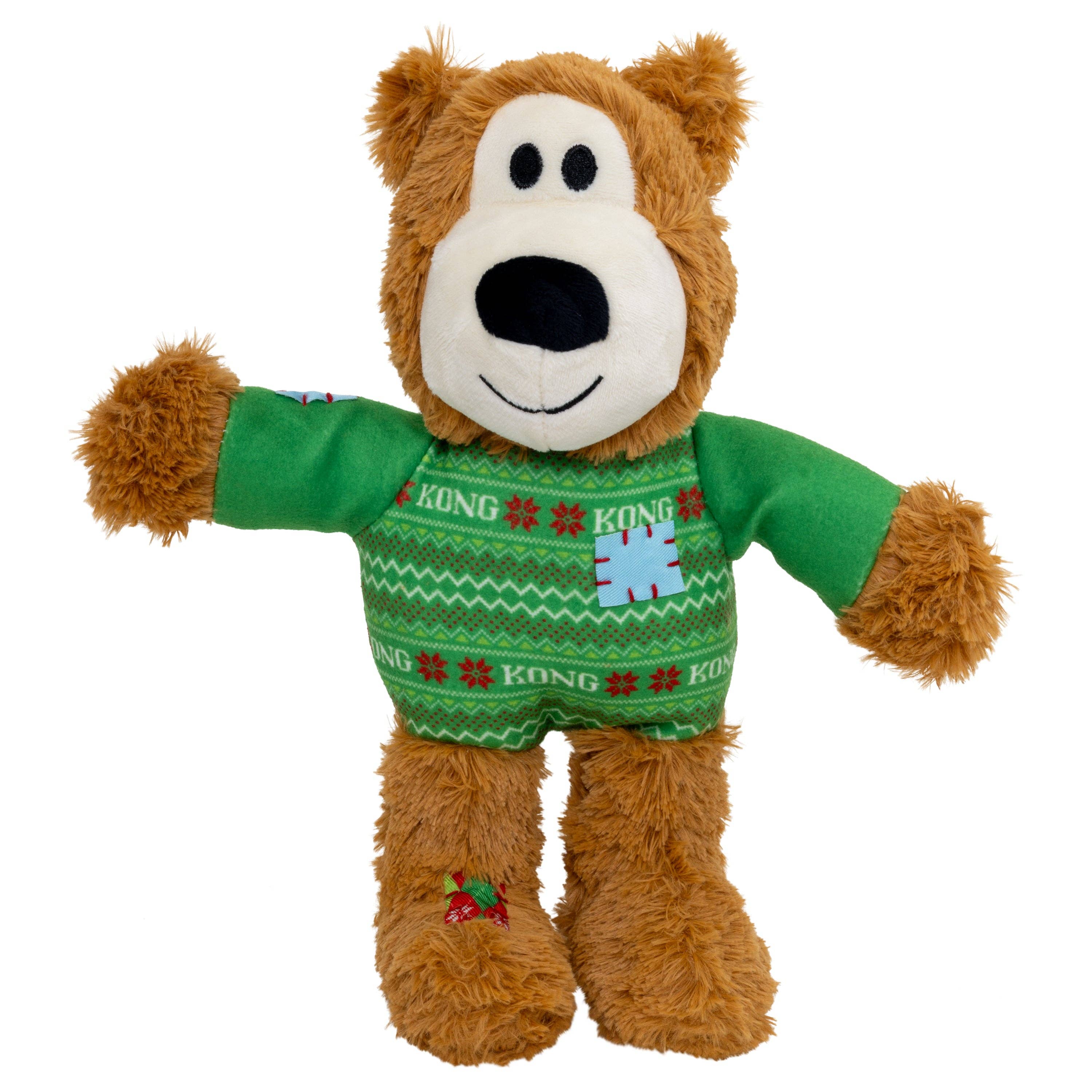 Dog Toy Bear Christmas KONG Holiday Wild Knots Sweater Bear