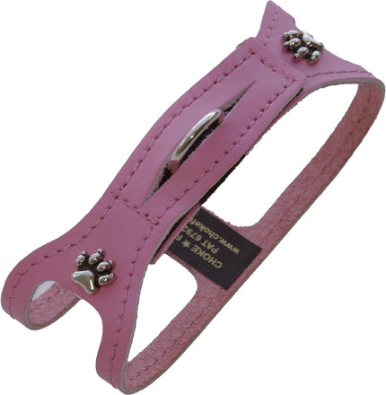 Leather ChokeFree Pet Shoulder Collar- Pink