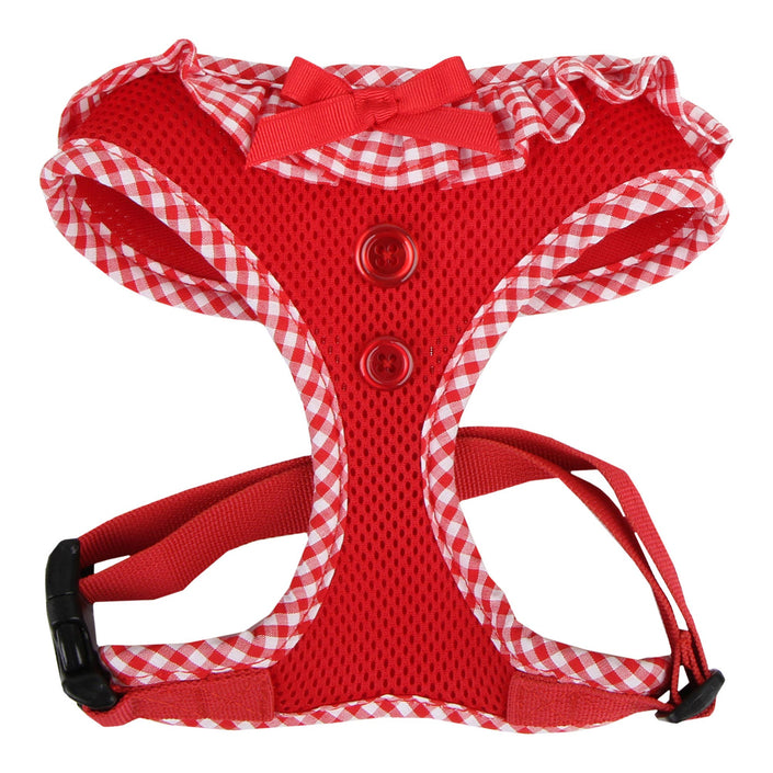 Checkered Ruffle Dog Harness Over-the-Head Vivien