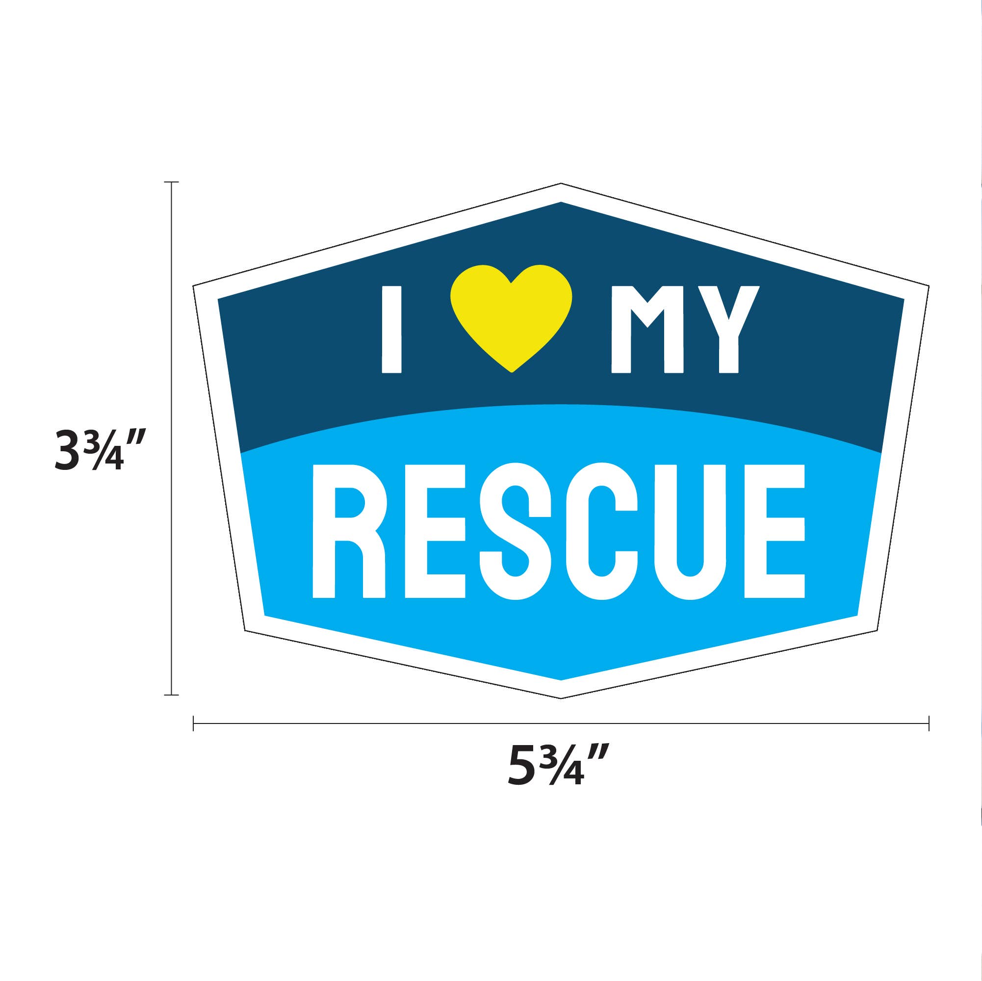 I Love My Rescue Hexagon Shaped Magnet
