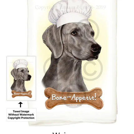 Weimaraner Flour Sack Kitchen Towel