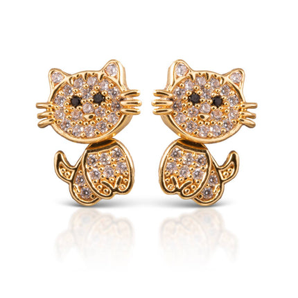 Earrings Cat Ice Blu Gold Fashion Jewelry