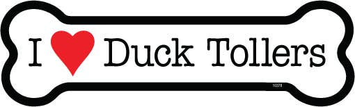 Duck Toller I (heart) Duck Tollers Bone Shaped Magnet