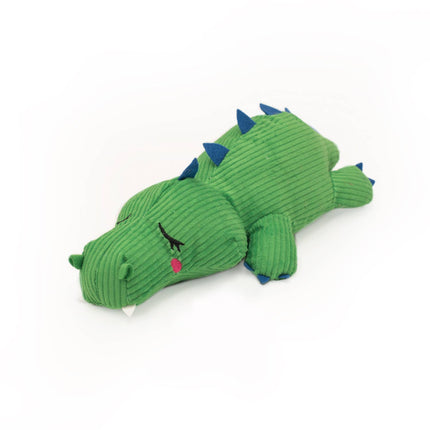 Dog Toy Alligator Silent Snooziez with Shhhqueaker Plush  Toy