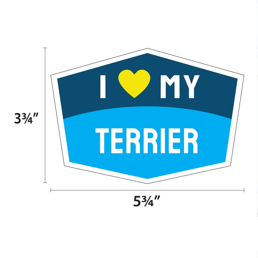 I Love My Terrier Hexagon Shaped Magnet