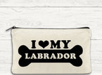 I Love My Labrador Canvas Multi-Use Zipper Bag