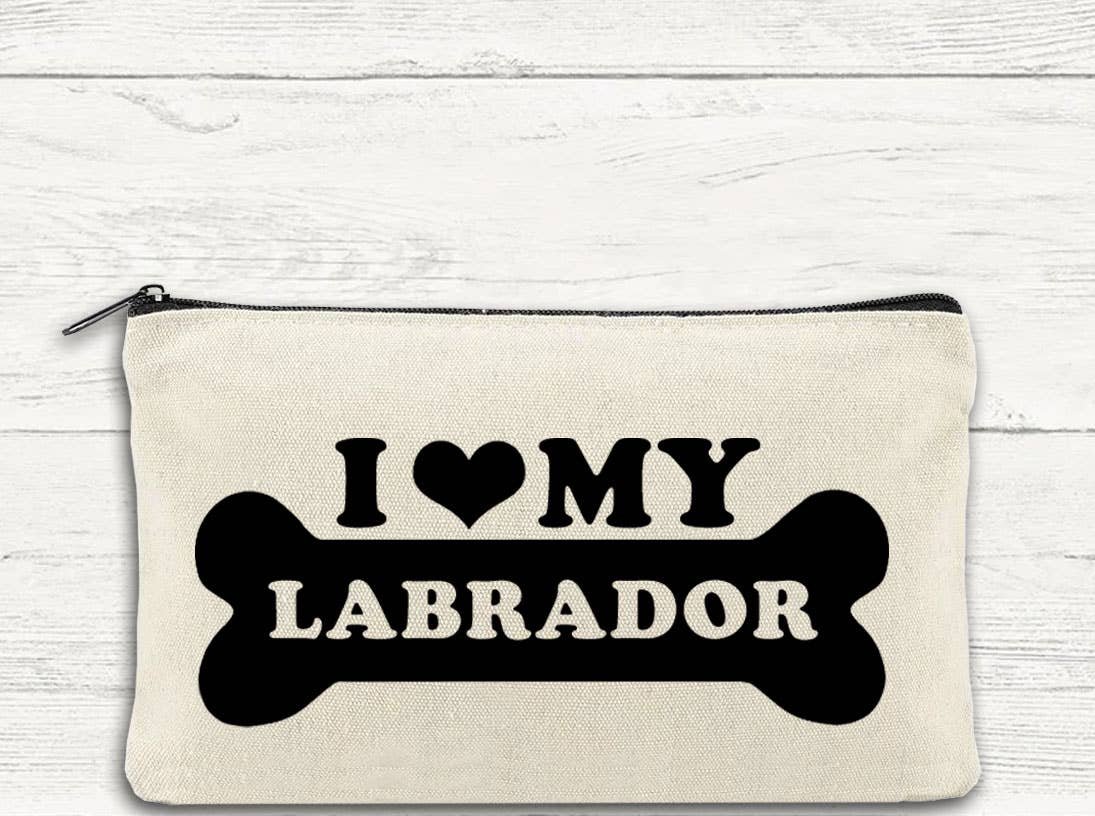 I Love My Labrador Canvas Multi-Use Zipper Bag