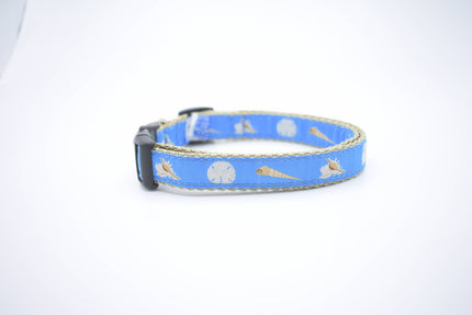 Lt. Blue Seashells Dog Collar #455