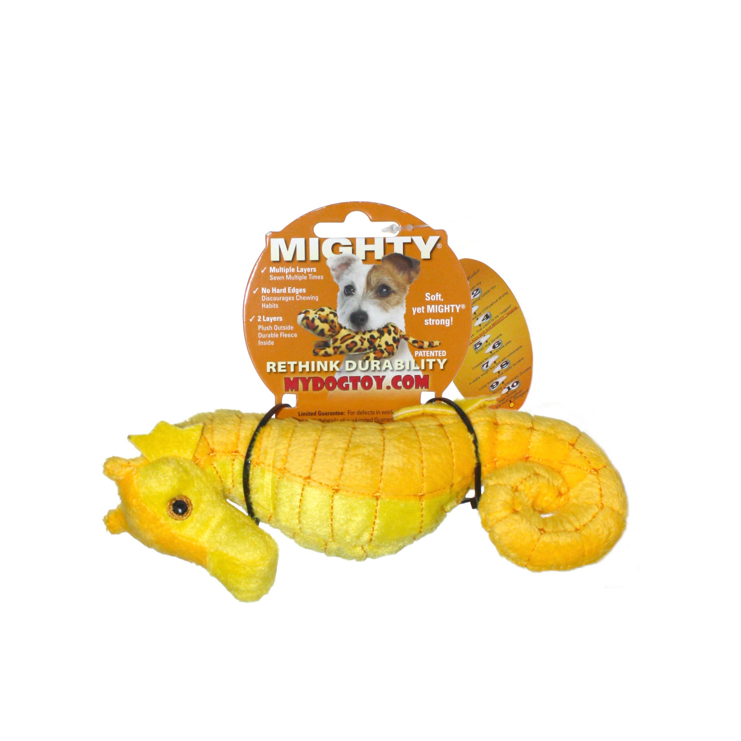Mighty Jr Ocean Seahorse, Plush, Squeaky Dog Toy