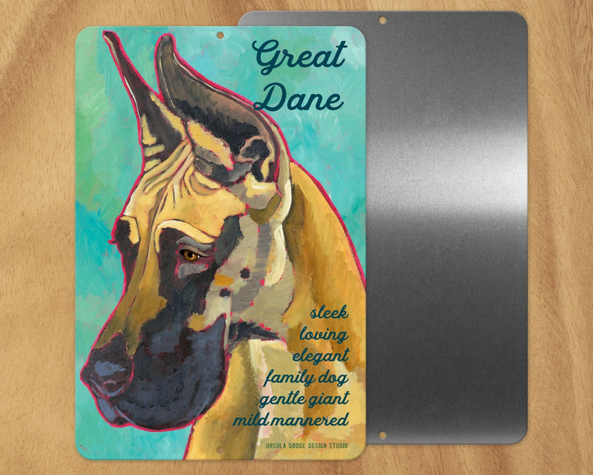 Great Dane (Fawn Cropped) -UD Metal Sign