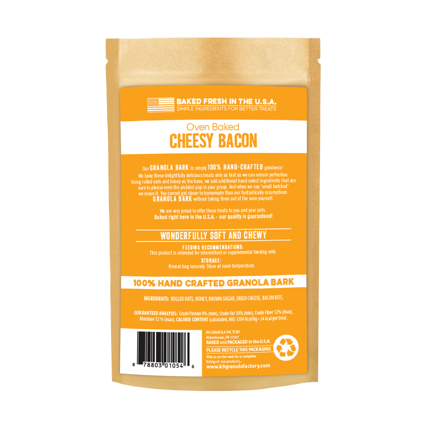 Dog Treat Cheesy Bacon Granola BARK Cheesy Bacon Treat