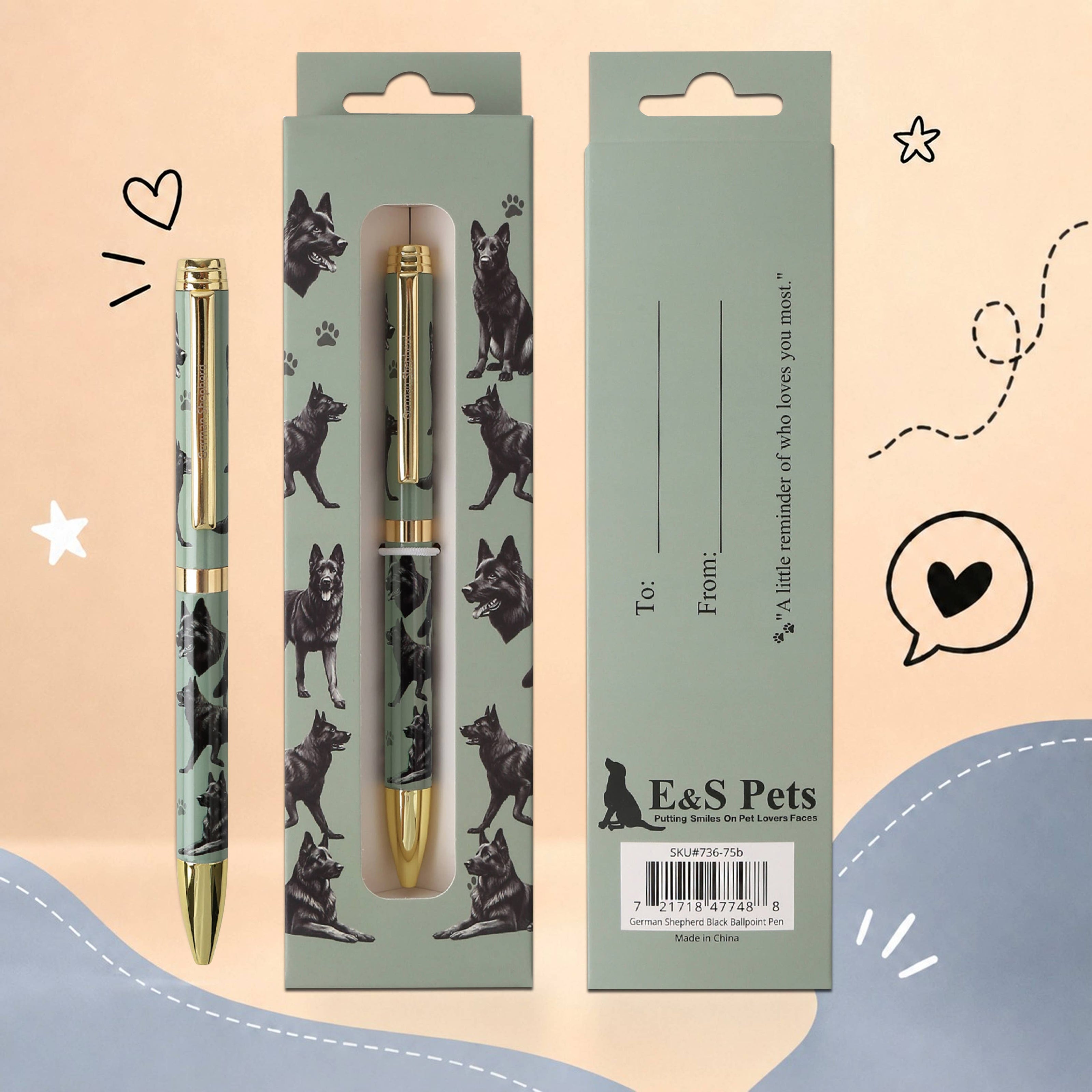 German Shepherd Black Pet Lover Ballpoint Pen