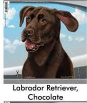 Chocolate Lab Dog - Dogs On The Move Window Decal