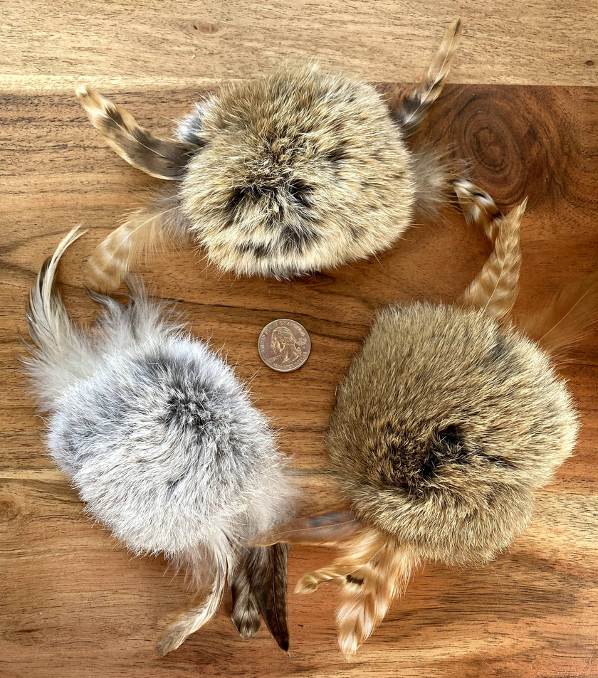 Natural Rabbit Fur, Rooster Feathers, Cat Toys, Spinners
