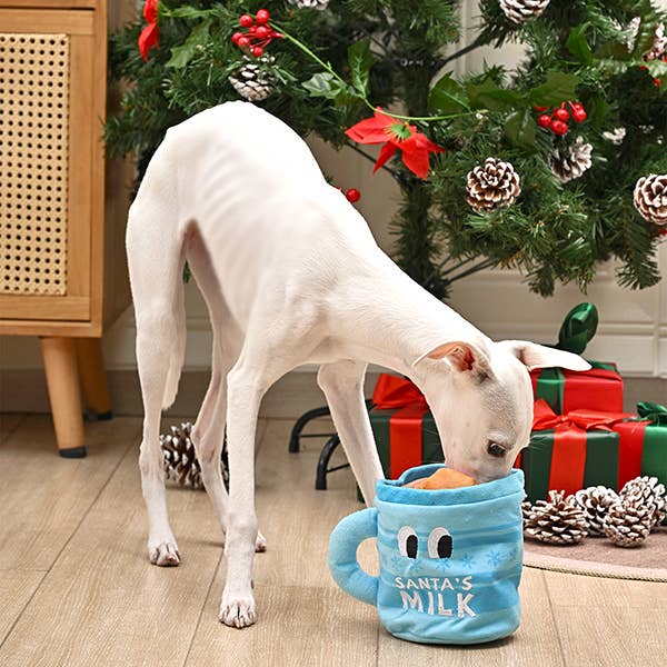 Dog Toy Santa’s Milk Cookies Plush Christmas Toy Set