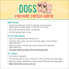 Dogs Memory Match Game (Set of 72 cards)