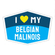 I Love My Belgian Malinois Hexagon Shaped Magnet
