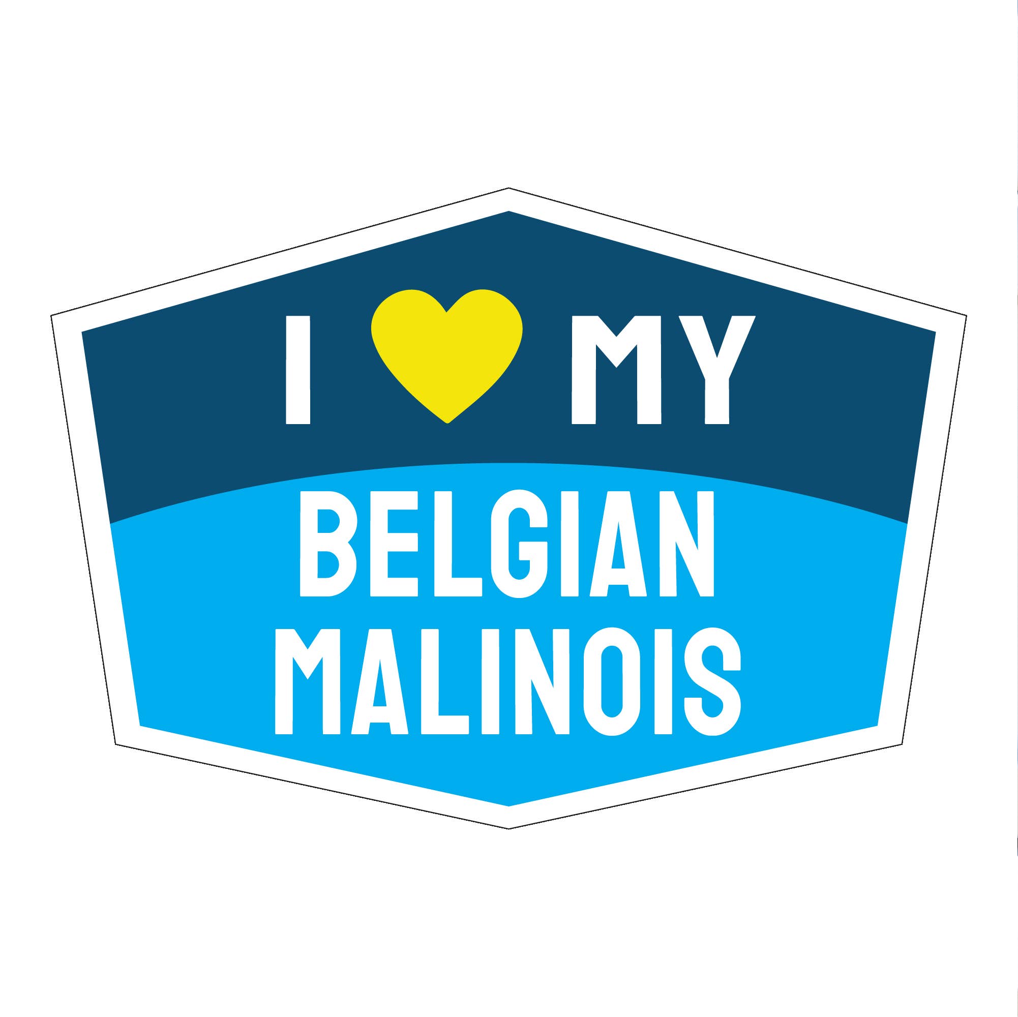 I Love My Belgian Malinois Hexagon Shaped Magnet