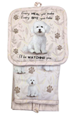 Bichon Frise, oven mitt set