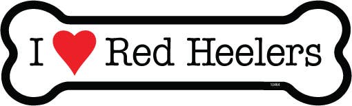 Red Heeler I (heart) Red Heelers Bone Shaped Magnet