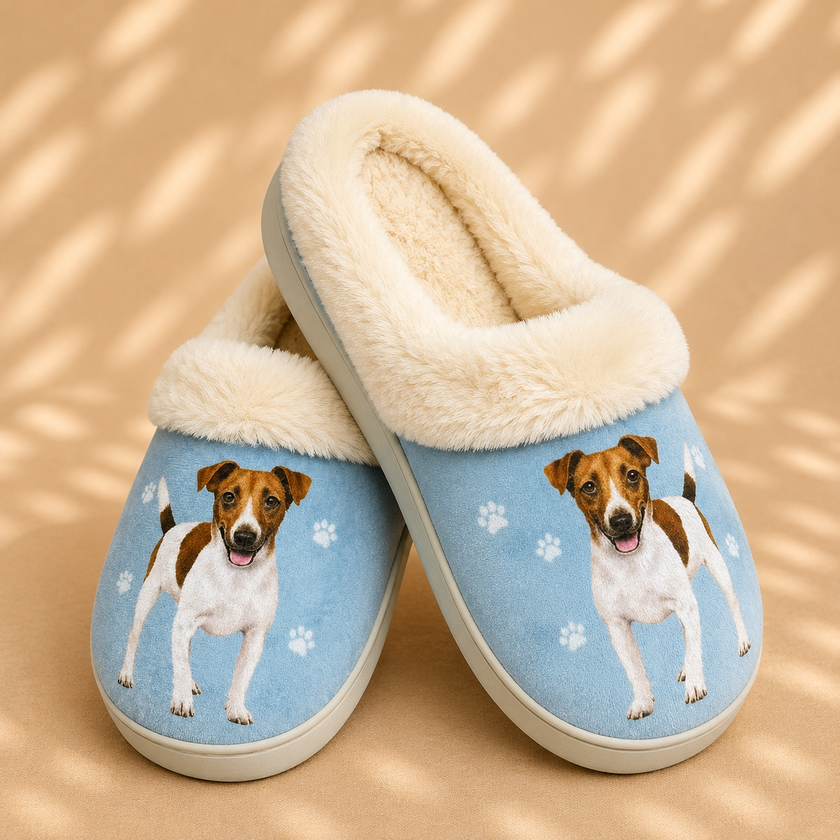 Jack Russel Dog Pet Lovers Comfy Snuggs Slippers