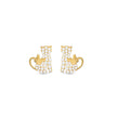 CZ Cat with Butterfly Tail Earrings -  Gold