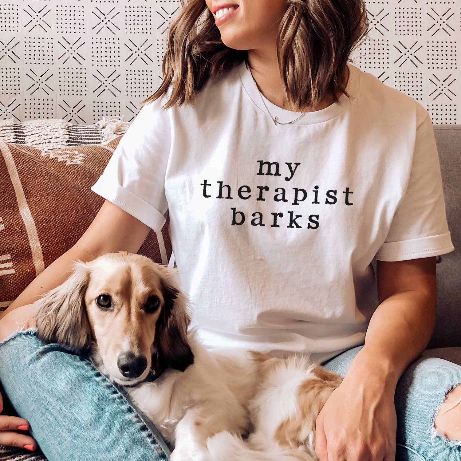 My Therapist Barks Graphic Tee T-Shirt