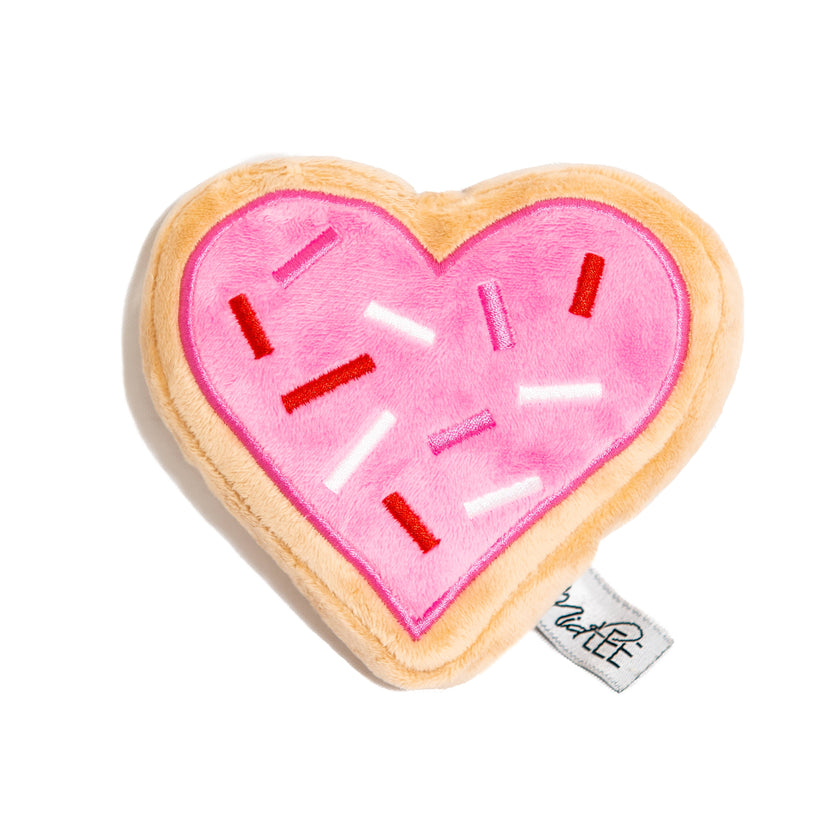 Valentine's Pink Heart Sugar Cookie Dog Toy