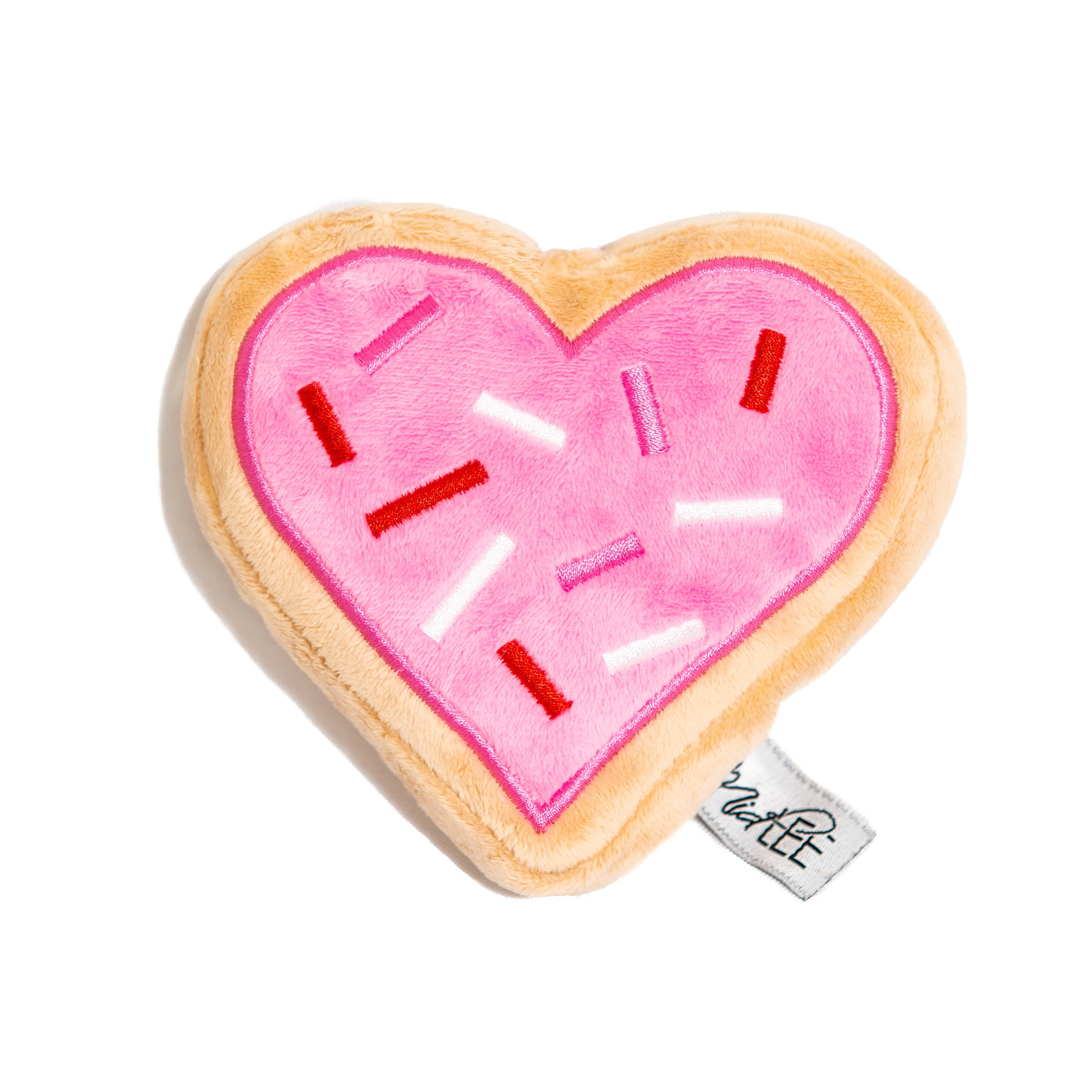 Valentine's Pink Heart Sugar Cookie Dog Toy