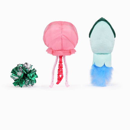 Cat Toy Jellyfish and Squid Ocean Pals Catnip Toy Set