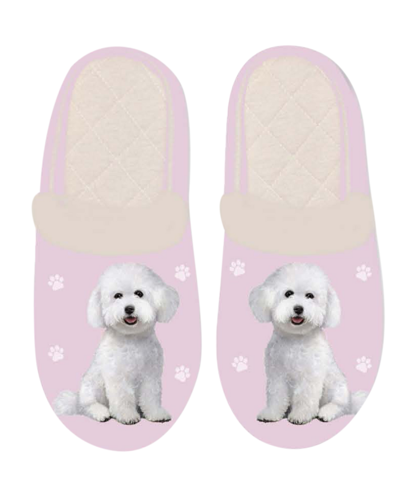 Bichon Frise Dog Pet Lovers Comfy Snuggs Slippers