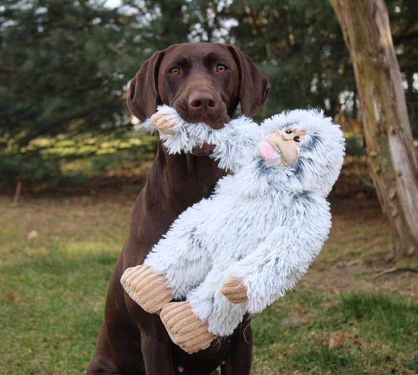 Dog Toy Yeti Grey Plush Yeti With Squeaker Toy