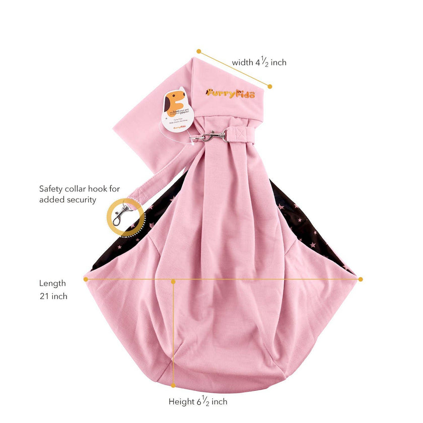 Furry Fido Classic Reversible Pet Sling - Pink