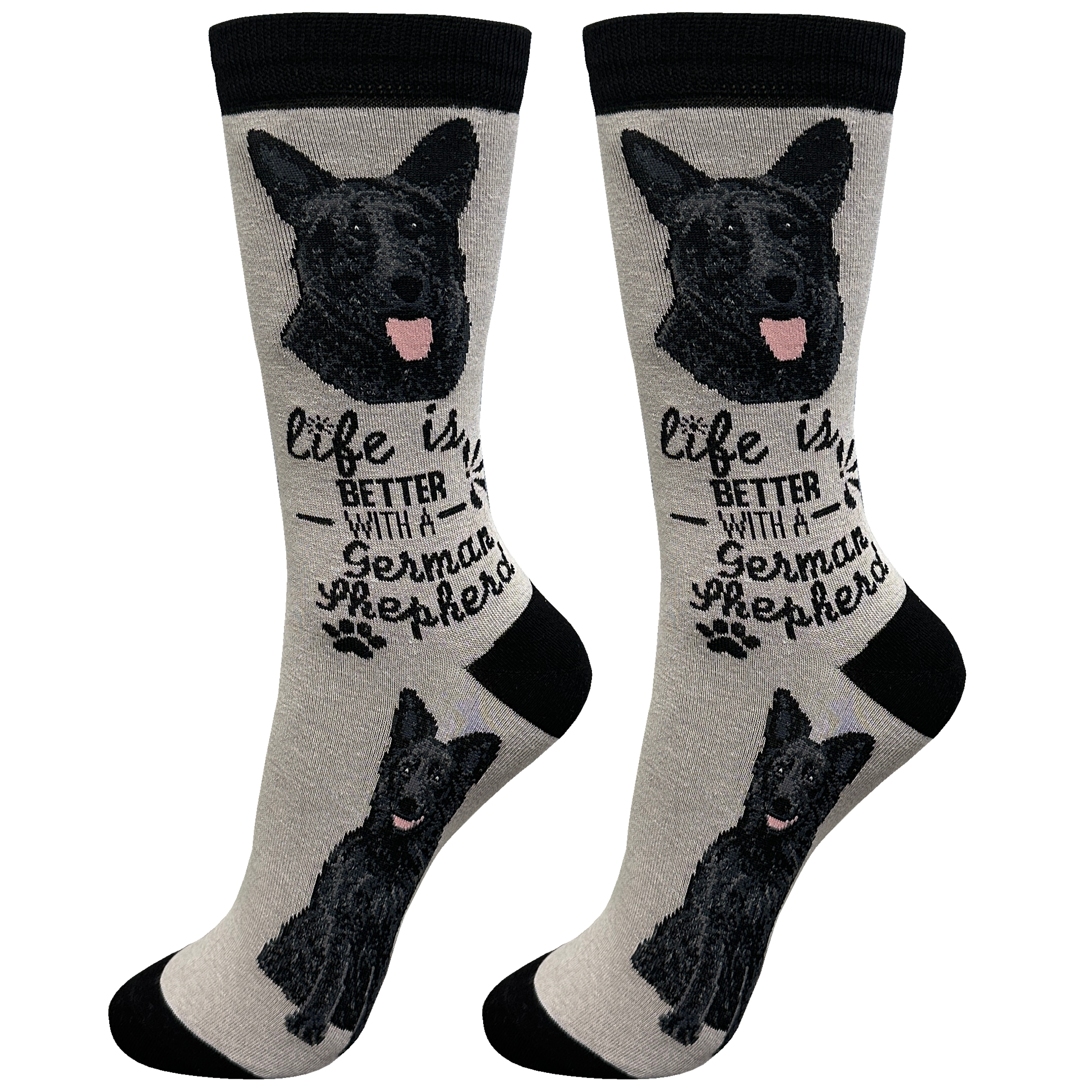 German Shepherd Black Dog Socks Unisex