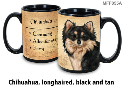 Chihuahua Long Hair Black/Tan Mug Coffee Cup