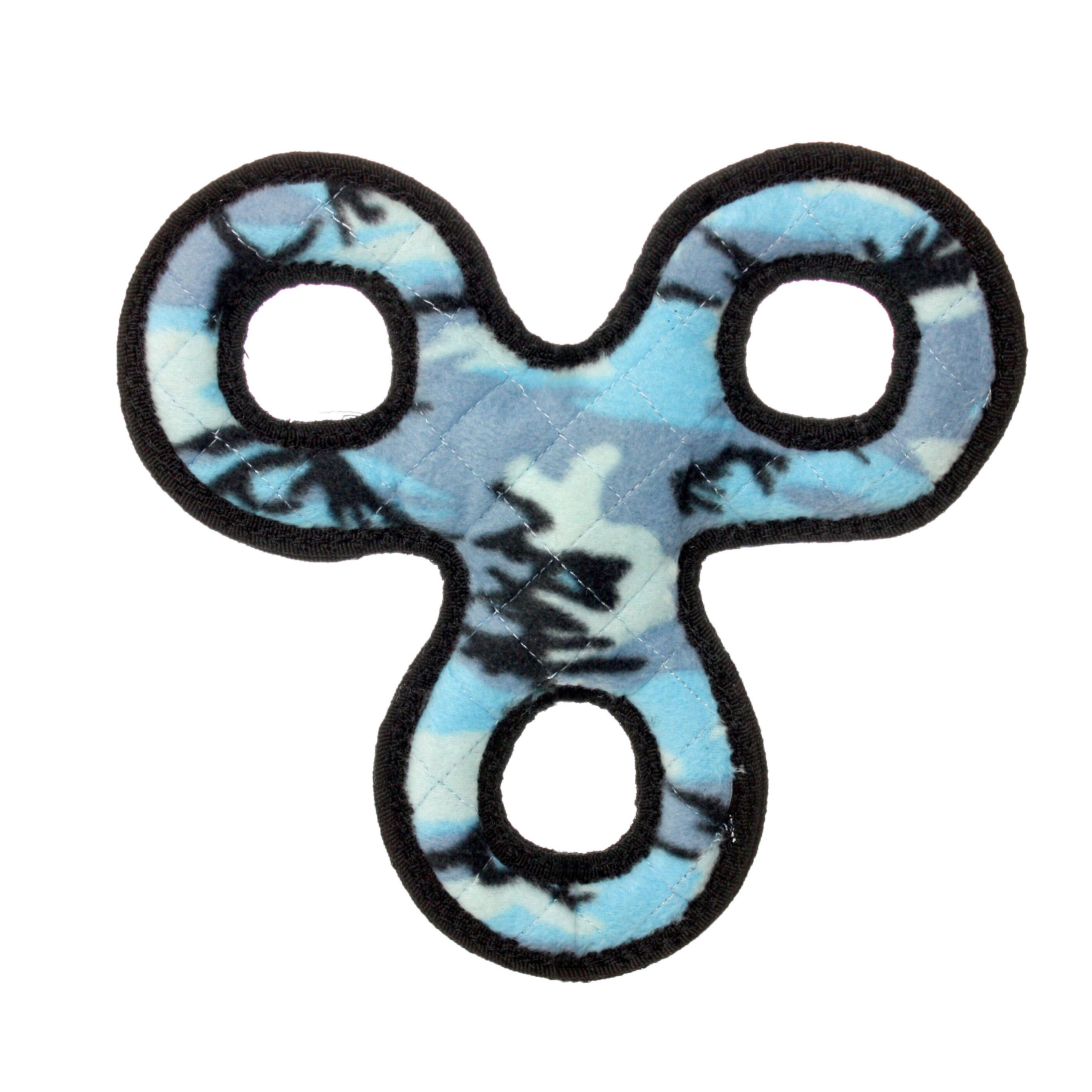 Tuffy Jr 3 WayTug - Camo Blue, Durable, Squeaky Dog Toy